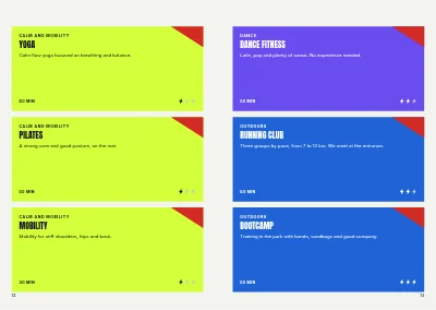 Pages 12–13 of Season programme for a fitness centre – 32 pages