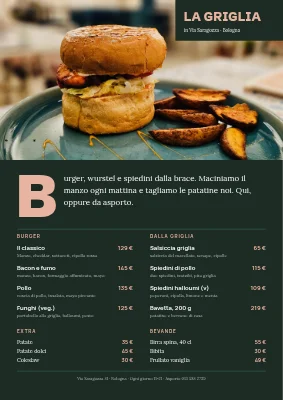 Grill bar — hamburger e griglia