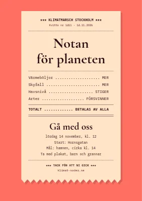 Klimatmarsch — räkningen för planeten