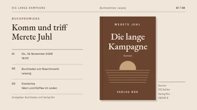 Buchpremiere — neuer Roman