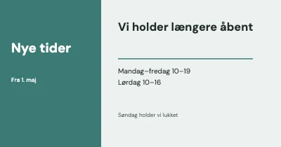 Nye åbningstider