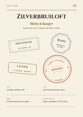 Zilveren bruiloft in de stad — paspoortstempels
