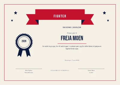 Årets fighter — håndball