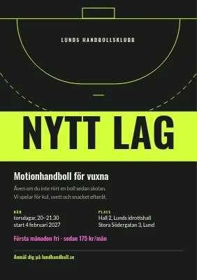 Handbollsklubb — nytt vuxenlag