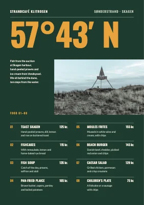 Page 1 of Beach café in Skagen — menu