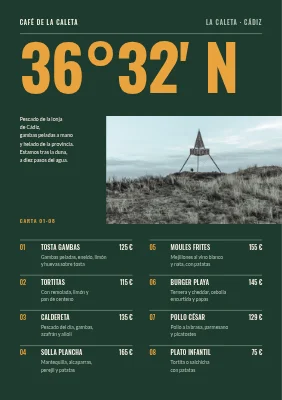 Página 1 de Café de playa en Skagen — carta