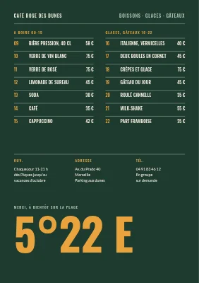 Page 2 de Café de plage à Skagen — menu