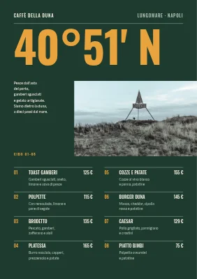 Caffè sulla spiaggia a Skagen — menu