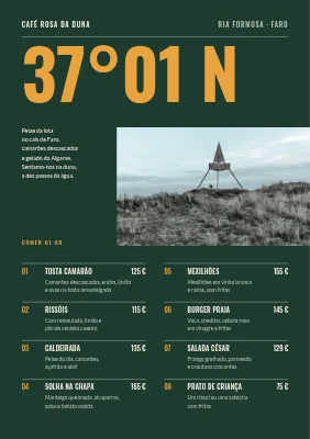 Página 1 de Café de praia em Skagen — menu