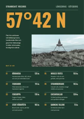Sida 1 av Strandkafé i Skagen — meny