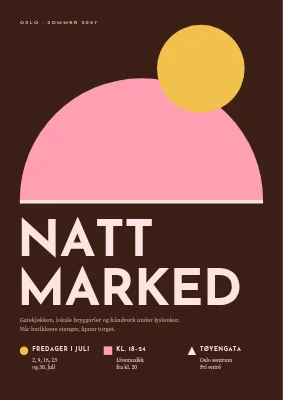 Nattmarked — Bauhaus-plakat for sommerkvelder