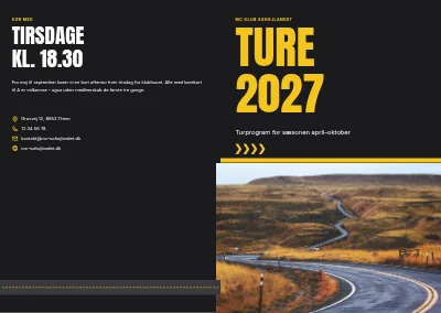 Omslag af Turprogram for motorcykelklub – 16 sider