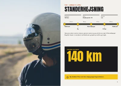 Side 4–5 af Turprogram for motorcykelklub – 16 sider