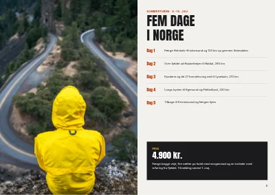 Side 8–9 af Turprogram for motorcykelklub – 16 sider