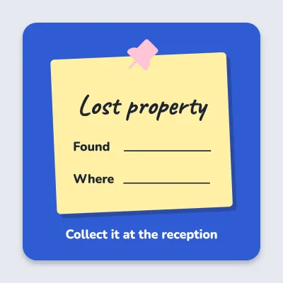Lost property on a yellow note