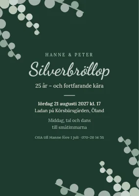 Silverbröllop — silvereukalyptus på flaskgrönt