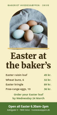 Door poster for a bakery — Easter at the baker’s
