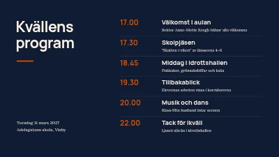 Sida 2 av Skolfest — kvällens program