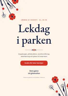 Lekdag i parken — hörn med vilda blommor