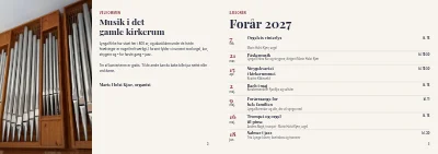 Side 2–3 af Program for kirkekoncerter – 16 sider
