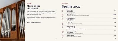 Pages 2–3 of Programme for church concerts – 16 pages