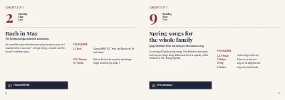 Pages 8–9 of Programme for church concerts – 16 pages