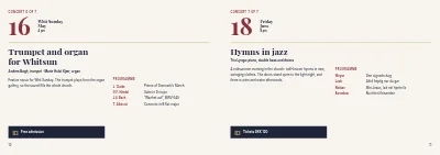 Pages 10–11 of Programme for church concerts – 16 pages