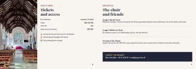Pages 14–15 of Programme for church concerts – 16 pages