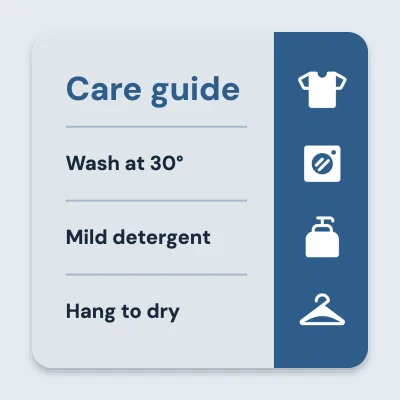 Care guide with icons