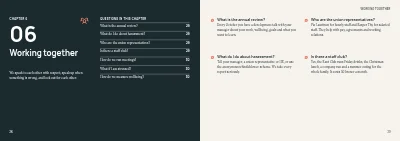 الصفحات 28–29 من Staff handbook for a mid-size company – 64 pages