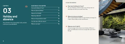 الصفحات 16–17 من Staff handbook for a mid-size company – 64 pages