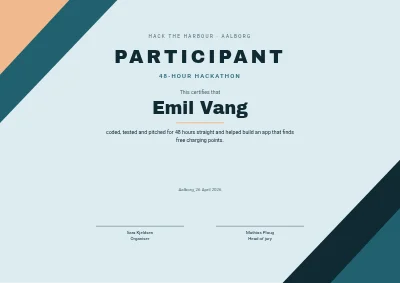 Certificate of participation — hackathon