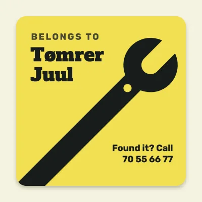 Tool label with a spanner