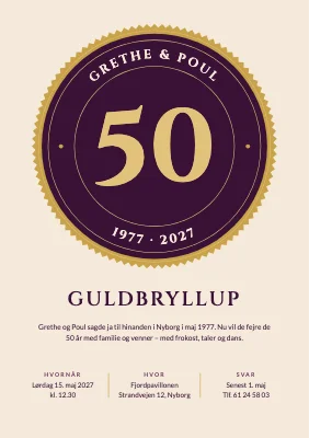 Guldbryllup — segl med 50