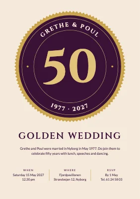Golden wedding — seal with 50