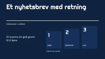 Et nyhetsbrev med retning