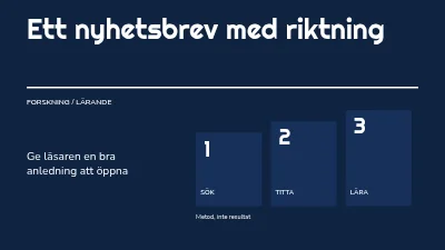 Sida 1 av Ett nyhetsbrev med riktning