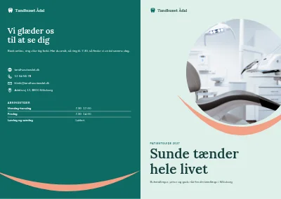 Omslag af Informationsbrochure for tandklinik – 16 sider