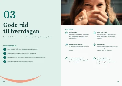 Side 12–13 af Informationsbrochure for tandklinik – 16 sider