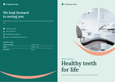 Cover of Information brochure for a dental clinic – 16 pages