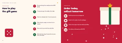 Pages 30–31 of Christmas catalogue for a toy shop – 32 pages