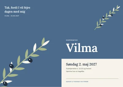Side 1 af Konfirmation i dueblåt