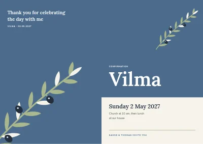 Confirmation in dove blue