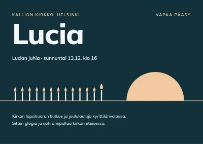 Lucia-juhla — kynttilöin valaistu kulkue
