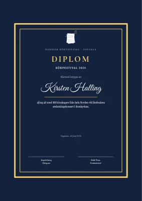 Deltagardiplom — körfestival