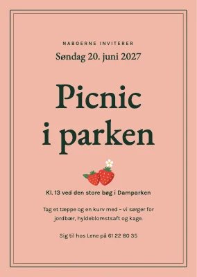 Picnic i parken — invitation