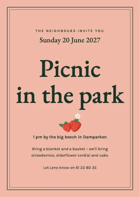 Picnic in the park — invitation