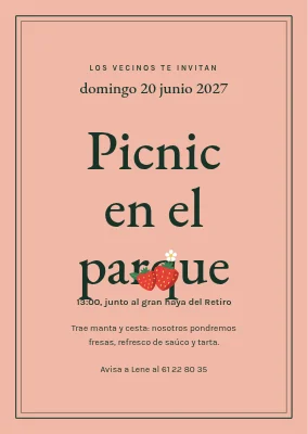 Picnic en el parque — invitación