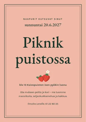 Piknik puistossa — kutsu