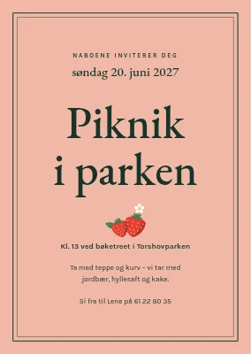 Piknik i parken — invitasjon